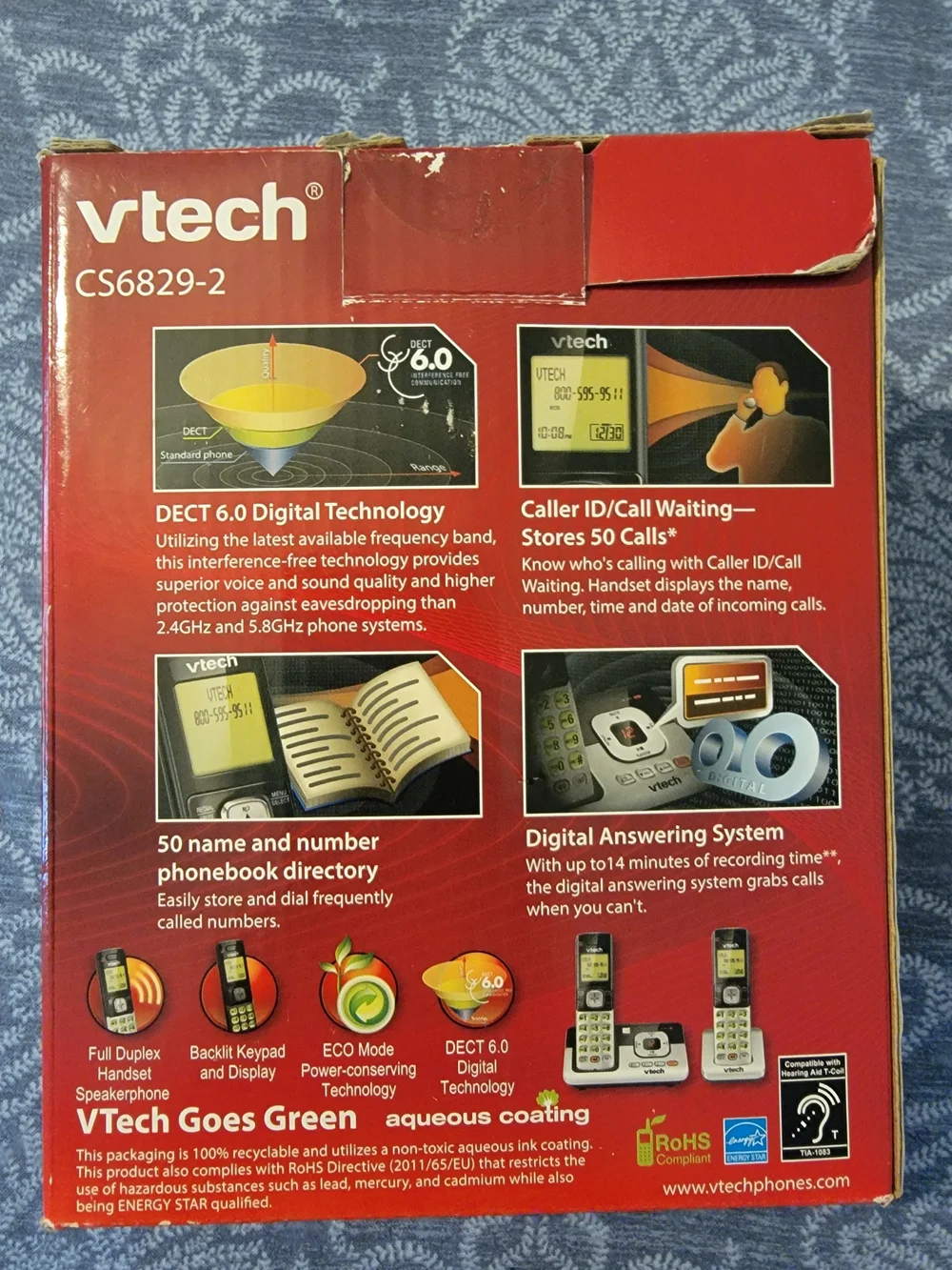 VTech 2-Handset Cordless Answering System in Silver and Black